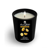 Lemon Scented Candle in Black Glass – Bold Citrus Freshness