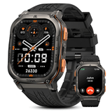 KOSPET Tank M3 Ultra Smart Watch with GPS, 50M Waterproof, Compass, Altitude, Air Pressure, 480mAh Extra Large Battery, Full Stainless Steel, Bluetooth Call, 1.96'' AMOLED Always-on Display, AI Voice - Black