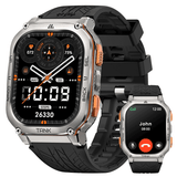 KOSPET Tank M3 Ultra Smart Watch with GPS, 50M Waterproof, Compass, Altitude, Air Pressure, 480mAh Extra Large Battery, Full Stainless Steel, Bluetooth Call, 1.96'' AMOLED Always-on Display, AI Voice - Silver