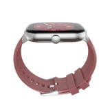 Ronin R-06 Smart Watch Amoled Big Always Active Display + 1 FREE Black Strap With Every Watch (Silver_Maroon)