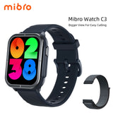 Mibro Watch C3 Dual-core 2-in-1 Chip 1.85" HD screen with Wrist Bluetooth Calling Smartwatch (Dual Silicone & Woven Strap)
