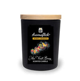 Mix Fruit Berry Scented Candle in Black Glass – Bold & Juicy Fragrance