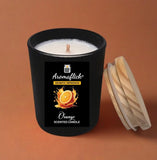 Orange Scented Candle in Black Glass – Bold & Fresh