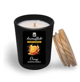 Orange Scented Candle in Black Glass – Bold & Fresh