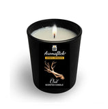 Oud Scented Candle in Black Glass – Deep & Elegant
