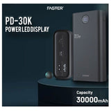 FASTER PD-30 Qualcomm Quick Charge 3.0 Power Bank 30000 mAh 22.5W with LED Display