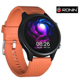 Ronin R-010 Metallic Finish Smart Watch +1 Free Black Silicon Strap with Every Watch (Black_Orange)