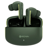 Ronin R-140 ANC & ENC Earbuds, 500mAh Battery with AI Voice Assistant, Gaming Mode, High-Performance Quad Mic Setup, Hands-Free Calling & Long Battery, Clear Sound, Pure Silence - Green