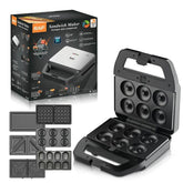 RAF R.553 6 IN 1 Sandwich Maker with 6 different Style Plates/ Panini Grill / Waffle / Patented Sandwich/ Doughnut/ Madeline Board Designs 800 watts