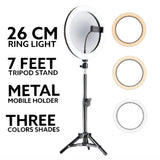 Selfie Ring Light with Tripod Stand ProGlow 26cm LED