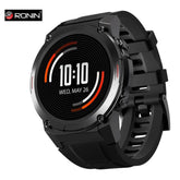 Ronin R-011 Smart Watch Black With Black Dial +1 Free Green Silicon Strap (Always On Display)