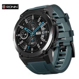 Ronin R-011 Smart Watch Black With Black Dial +1 Free Green Silicon Strap (Always On Display)