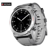 Ronin R-011 Smart Watch Grey With Silver Dial +1 Free Orange Silicon Strap (Always On Display)
