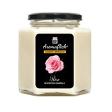 Rose Scented Candle in Hexagonal Jar