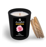Rose Scented Candle in Black Glass – Bold & Romantic