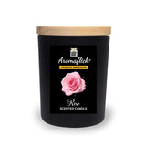 Rose Scented Candle in Black Glass – Bold & Romantic