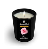 Rose Scented Candle in Black Glass – Bold & Romantic