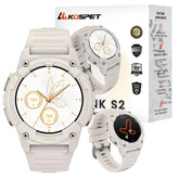 KOSPET Tank S2 Smart Watch for Men Women GPS, 5ATM Waterproof, Pressure/Altitude/Compass, 1.32" AMOLED Display Fitness Tracker(Answer/Make Call), AI Voice Assistant, 24H Sleep/Hear Rate Monitor - White