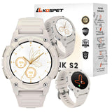 KOSPET Tank S2 Smart Watch for Men Women GPS, 5ATM Waterproof, Pressure/Altitude/Compass, 1.32" AMOLED Display Fitness Tracker(Answer/Make Call), AI Voice Assistant, 24H Sleep/Hear Rate Monitor - White