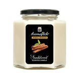 Sandalwood Scented Candle in Hexagonal Jar