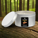 Sandalwood Scented Candle in Silver Tin