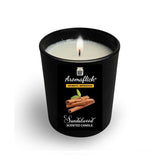 Sandalwood Scented Candle in Black Glass – Bold & Luxurious Aroma