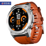 Ronin R-011 Smart Watch Black With Silver Dial +1 Free Orange Silicon Strap (Always On Display) (Copy)