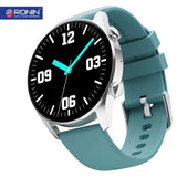 Ronin R-08 Always On Display Smart Watch +1 Free Black Strap with Every Watch (Silver-Teal)