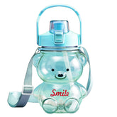Party Propz Teddy Bear Water Bottle - Cute Mint Water Bottle For kids | Water Bottle For Kids | Water Bottle 1 Litre | Return Gift For Kids | Water Bottle With Straw | School Water Bottle (Random Color)
