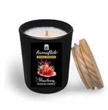 Strawberry Scented Candle in Black Glass – Bold & Sweet