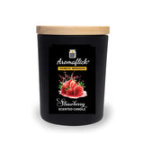 Strawberry Scented Candle in Black Glass – Bold & Sweet