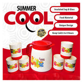 7pcs set- 6 Glasses and 1 pc Jug Set with Box Packing (Mix/Random color)