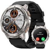 KOSPET Smart Watch for Men, 60 Days Extra-Long Battery, 50M Waterproof for Swimming, Rugged Military Full Metal Body Smartwatch, 1.43” AMOLED Always-On Display Fitness Watch(Answer/Make Calls)AI Voice - Silver