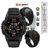 KOSPET Tank S2 Smart Watch for Men Women GPS, 5ATM Waterproof, Pressure/Altitude/Compass, 1.32" AMOLED Display Fitness Tracker(Answer/Make Call), AI Voice Assistant, 24H Sleep/Hear Rate Monitor - Black
