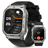 KOSPET Smart Watches for Men, 60-Day Battery Life, 50M Waterproof, Military(Full Metal), Answer/Make Call, Compatible for Android and iOS, 1.96'' AMOLED Always-on Display, AI Voice - Silver