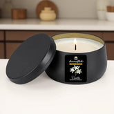 Vanilla Scented Candle in Black Tin – Warm & Cozy