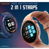 Faster NERV Watch 3 Pro - 2 Straps: Pink Silicon + Blue Nylon