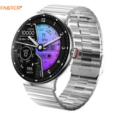 Faster NERV Watch 4 Pro - 3 Straps: Silver Chain + Grey Silicon + Neck Band