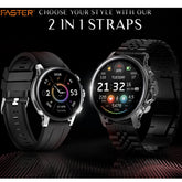 Faster NERV Watch 3 Pro SE - 2 Straps: Black Chain + Black Silicon