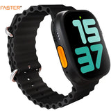 Faster NERV Watch Ultra - 2 Straps: Black + Black Silicon