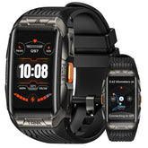 KOSPET Tank X2 Ultra GPS Smart Watch, 3D Curved Glass, Stainless Steel Unibody, 6 Satellite Positioning, Compass, 50M Waterproof, Answer/Make Call, 1.64" AMOLED Screen - Black