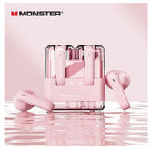 Lenovo Monster XKT12 Bluetooth 5.3 Gaming Earbuds - Pink