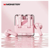 Lenovo Monster XKT12 Bluetooth 5.3 Gaming Earbuds - Pink