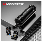 Monster XKT13 Wireless Bluetooth 5.3 Headphones TWS Mini Earbuds Lipstick Design Headset Noise Reduction Earphones With rope New - Black