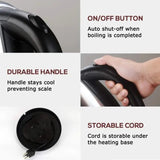 Electric Kettle Water Boiler Kitchen Appliance Stainless Steel body Portable Automatic Tea Coffee Warmer Instant Heating Pot 2 Liters 1500W