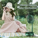 Desktop Foldable Fan Portable Household USB Rechargeable Retractable Fan Electric Adjustable Low Noise Long Standby Fan -Random Color