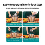 2L Electric Meat Mincer Grinder Vegetable Food Processor Chopper Kitchen Stainless Steel Slicer Garlic Multifunctional