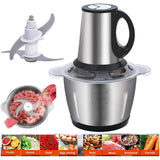 Meat Grinder Electric 3L Multifunctional Food Chopper with Sharp Blades and Stainless Steel Bowl Food Processor for Vegetables, Salsa and More