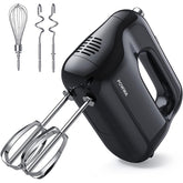 Kitchen Handheld Mixer 5 Speed with Eject Button, with Stainless Steel Whisk Dough Hooks and Beaters for Eas