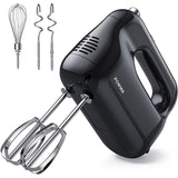 Kitchen Handheld Mixer 5 Speed with Eject Button, with Stainless Steel Whisk Dough Hooks and Beaters for Eas